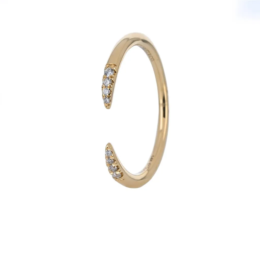 0.05ctw Micro Pav Diamond Prong Band - Yellow Gold