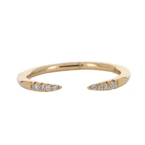 0.05ctw Micro Pav Diamond Prong Band - Yellow Gold