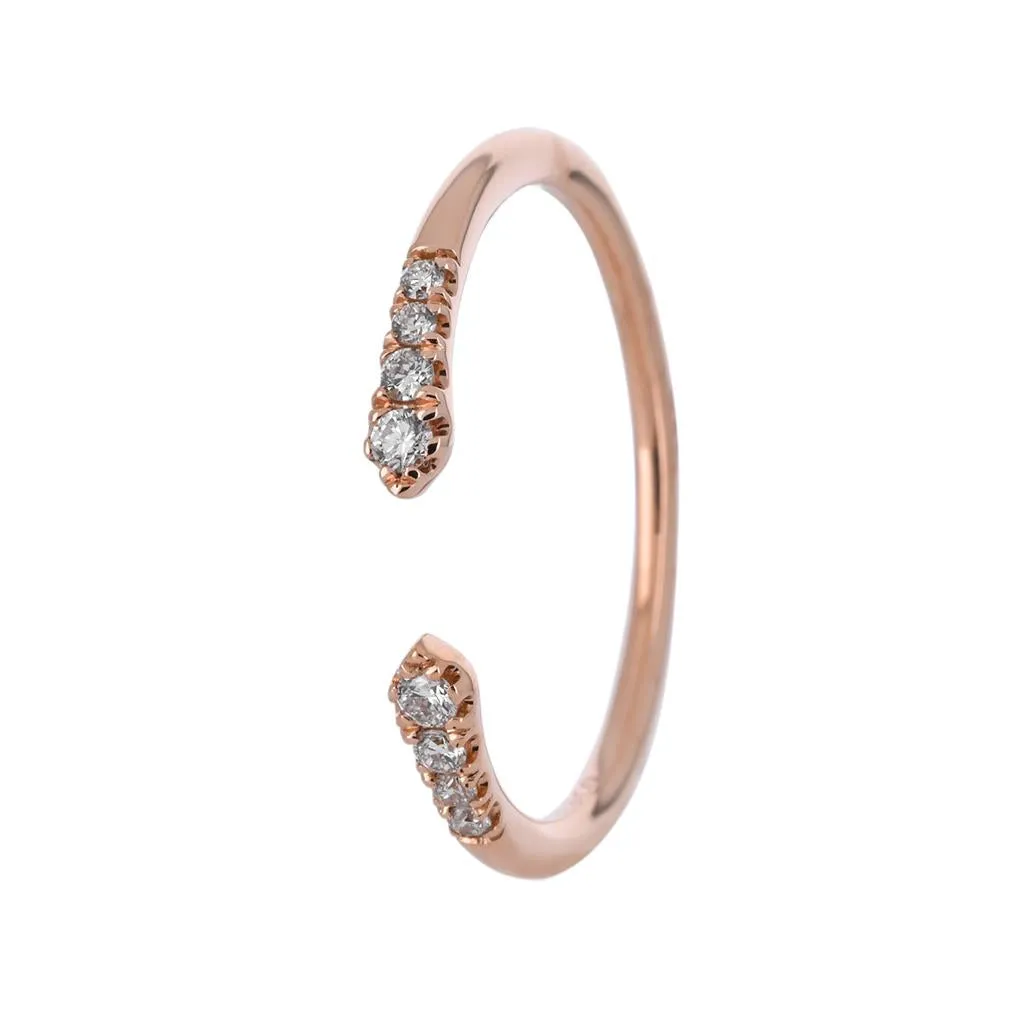 0.09ctw Micro Pav Split Diamond Band - Rose Gold