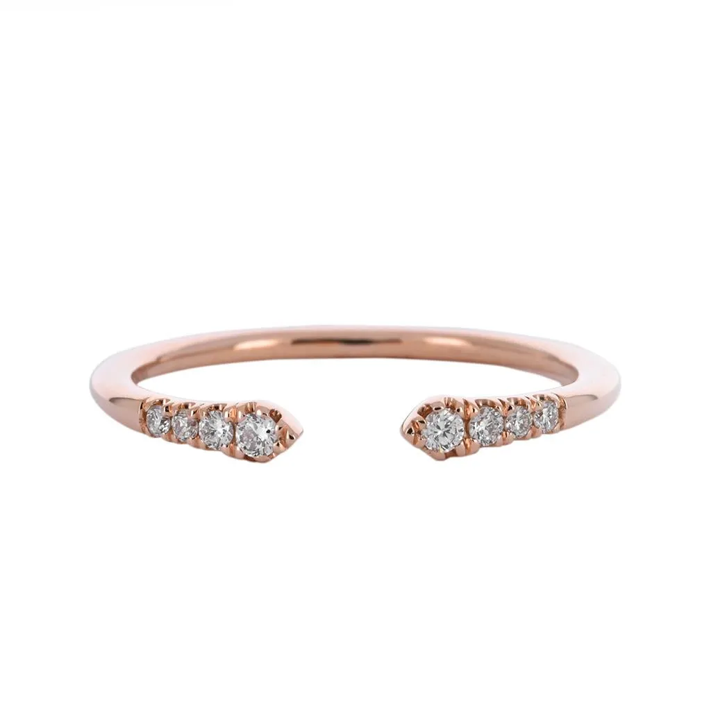 0.09ctw Micro Pav Split Diamond Band - Rose Gold