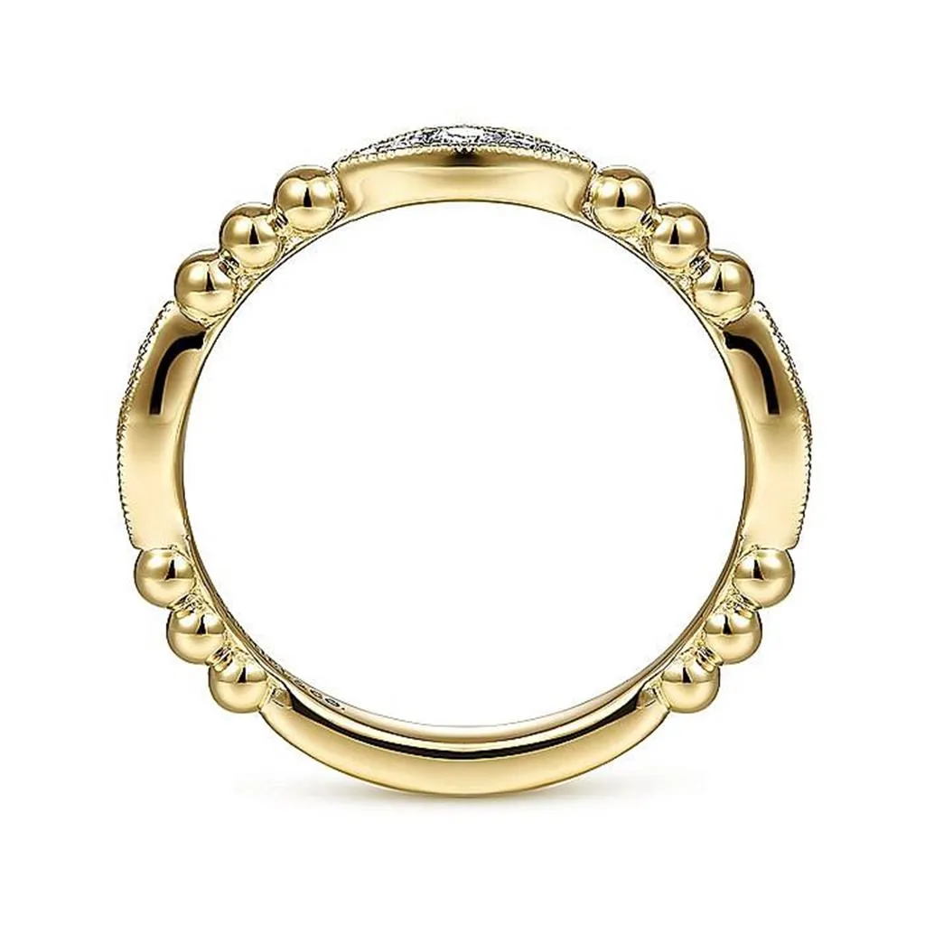 0.15ct Bujukan Marquise Cluster Diamond Band, Size 6.5 - Yellow Gold