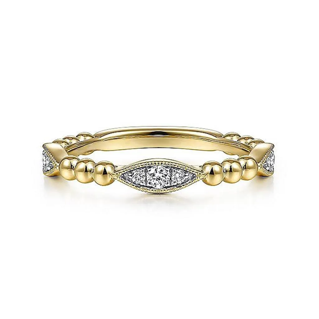 0.15ct Bujukan Marquise Cluster Diamond Band, Size 6.5 - Yellow Gold