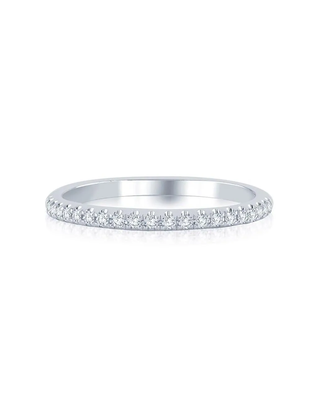 0.25ctw Prong Set Diamond Band, Size 6.5  14K White Gold