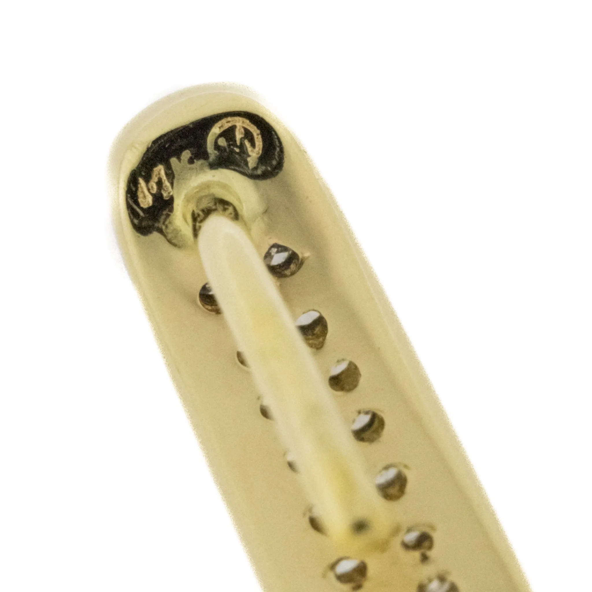 0.96ctw Diamond Accented J Hoop Latch Back Earrings in 14K Yellow Gold