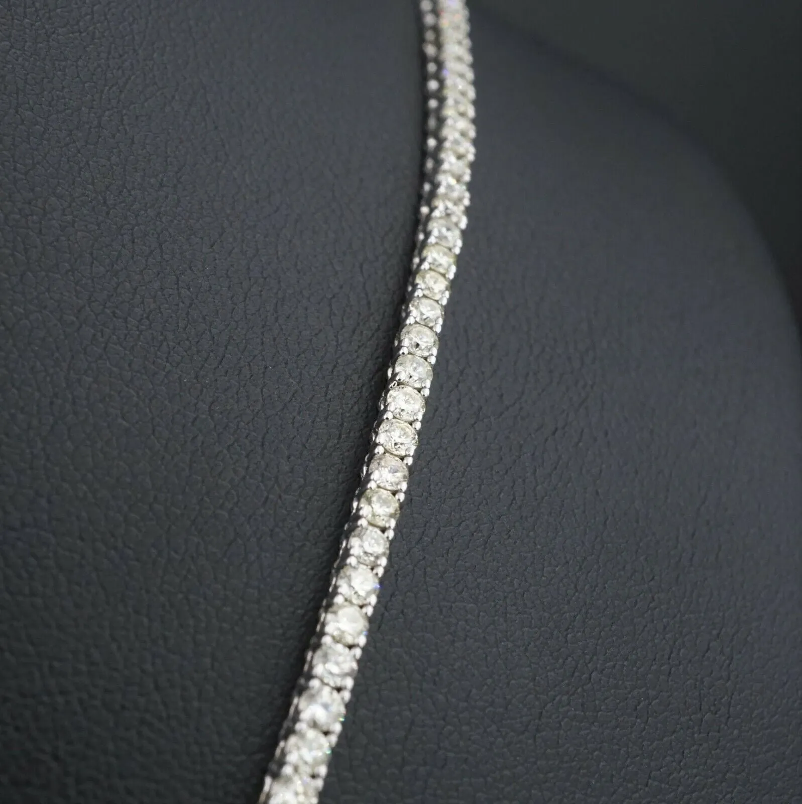 10 carat Diamond Tennis Necklace 14k White Gold 22" Stackable NG1072