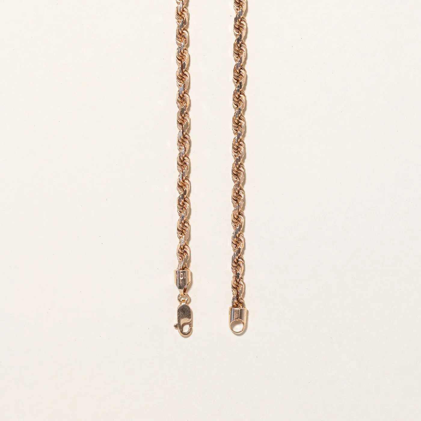 10k Rose Gold Rope Chain | 22" |