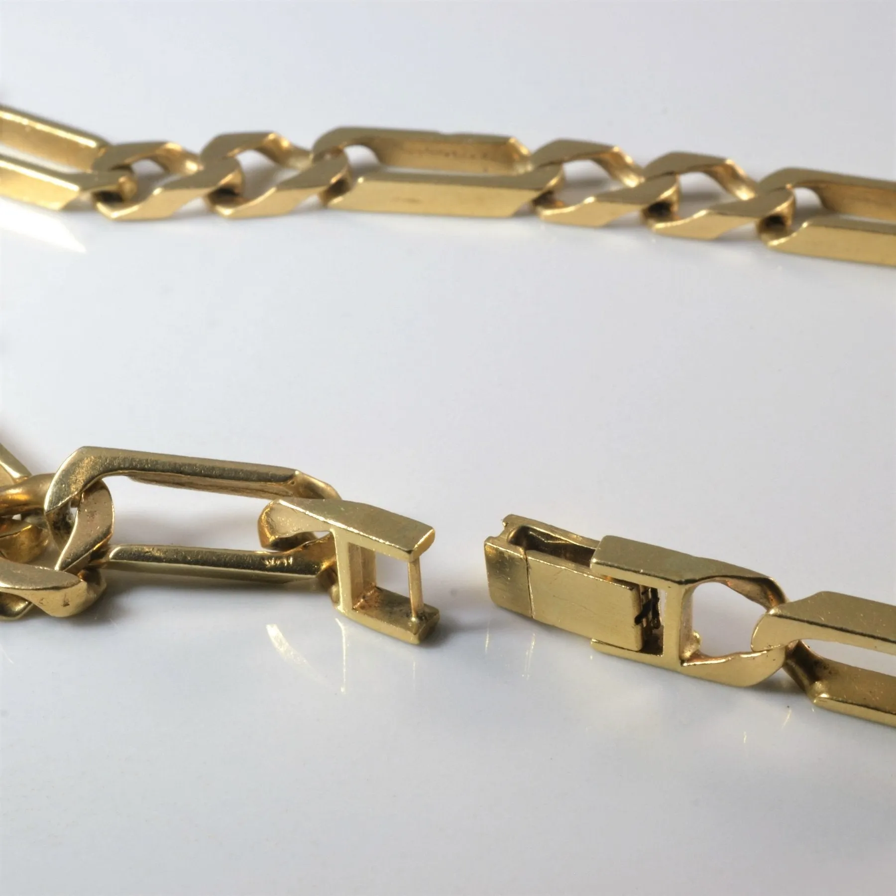 10k Square Figaro Link Chain | 25" |