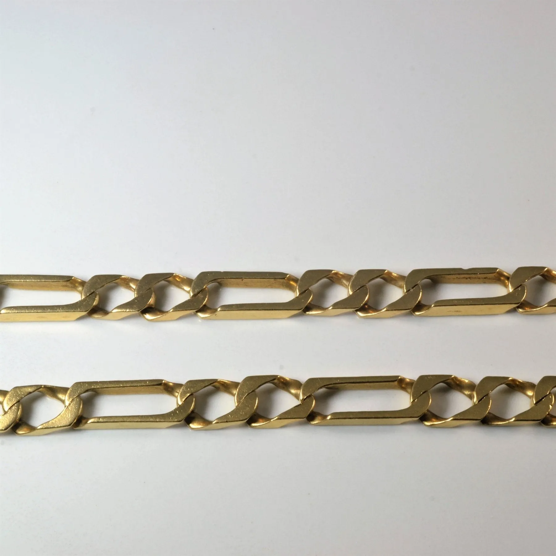 10k Square Figaro Link Chain | 25" |