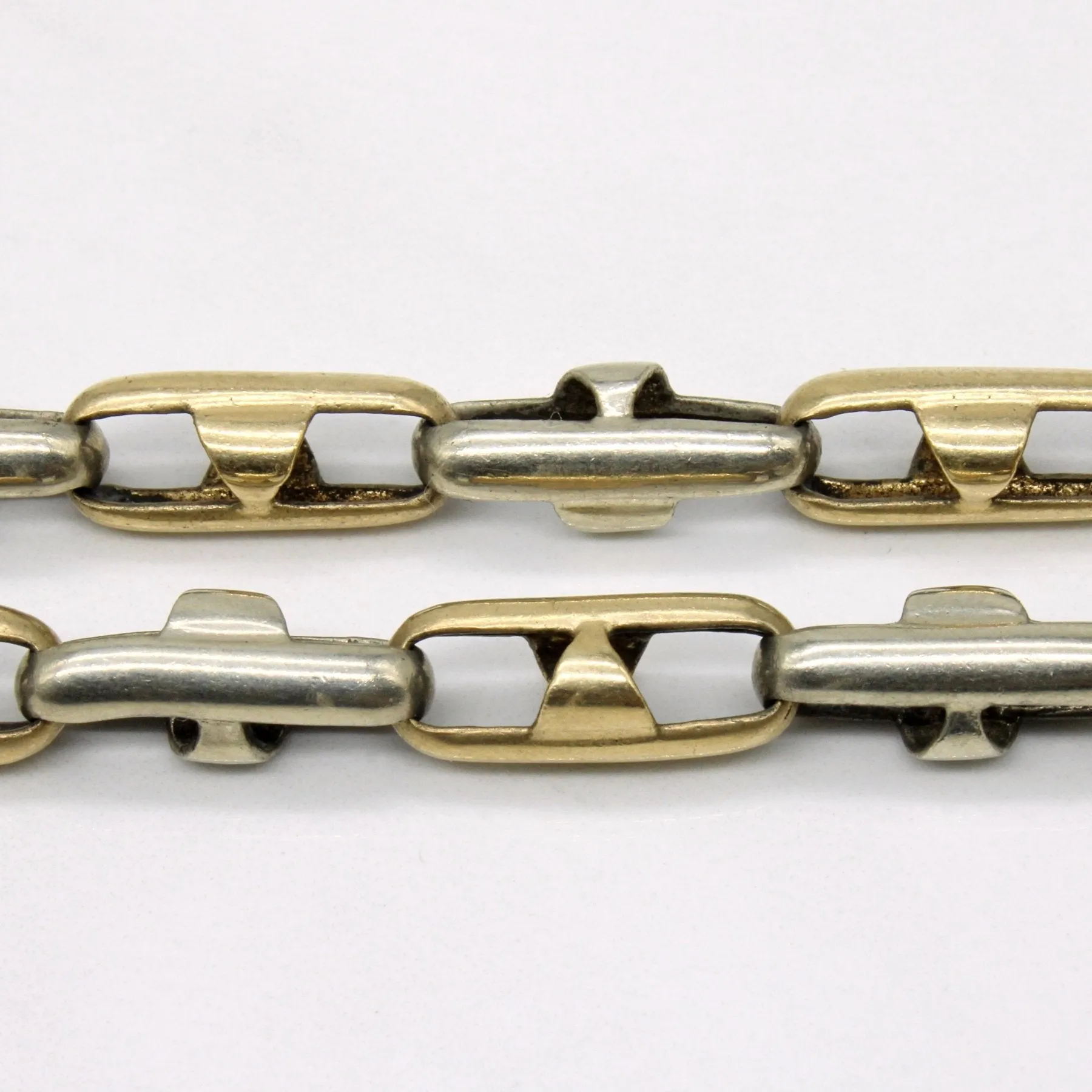 10k Two Tone Gold Anchor Link Chain | 26" |