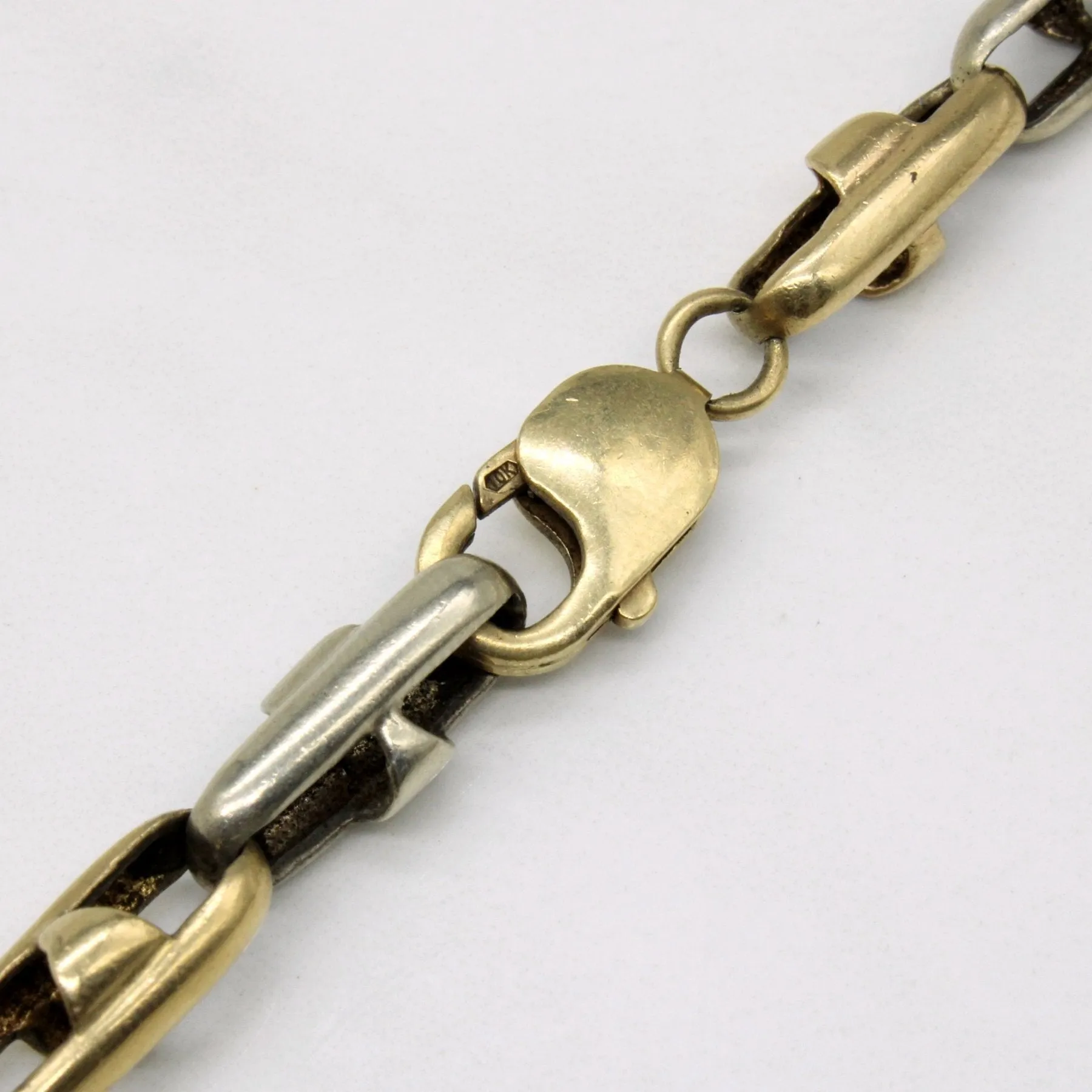 10k Two Tone Gold Anchor Link Chain | 26" |