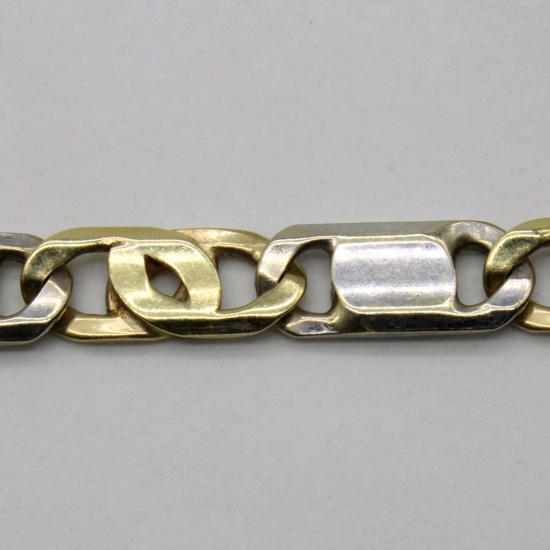 10k Two Tone Gold Anchor Link Chain | 26" |