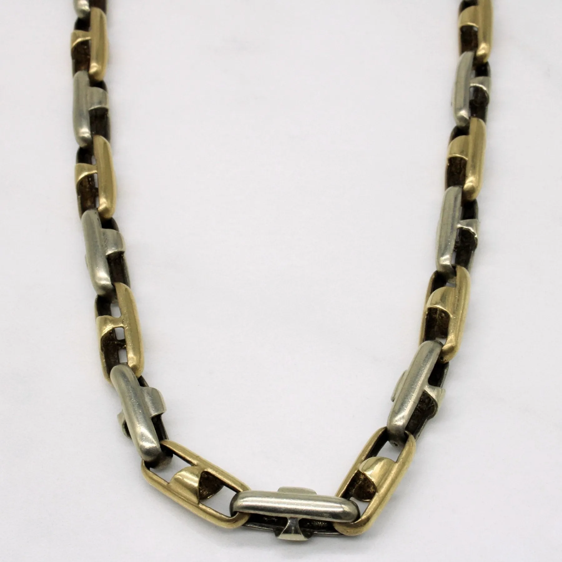 10k Two Tone Gold Anchor Link Chain | 26" |
