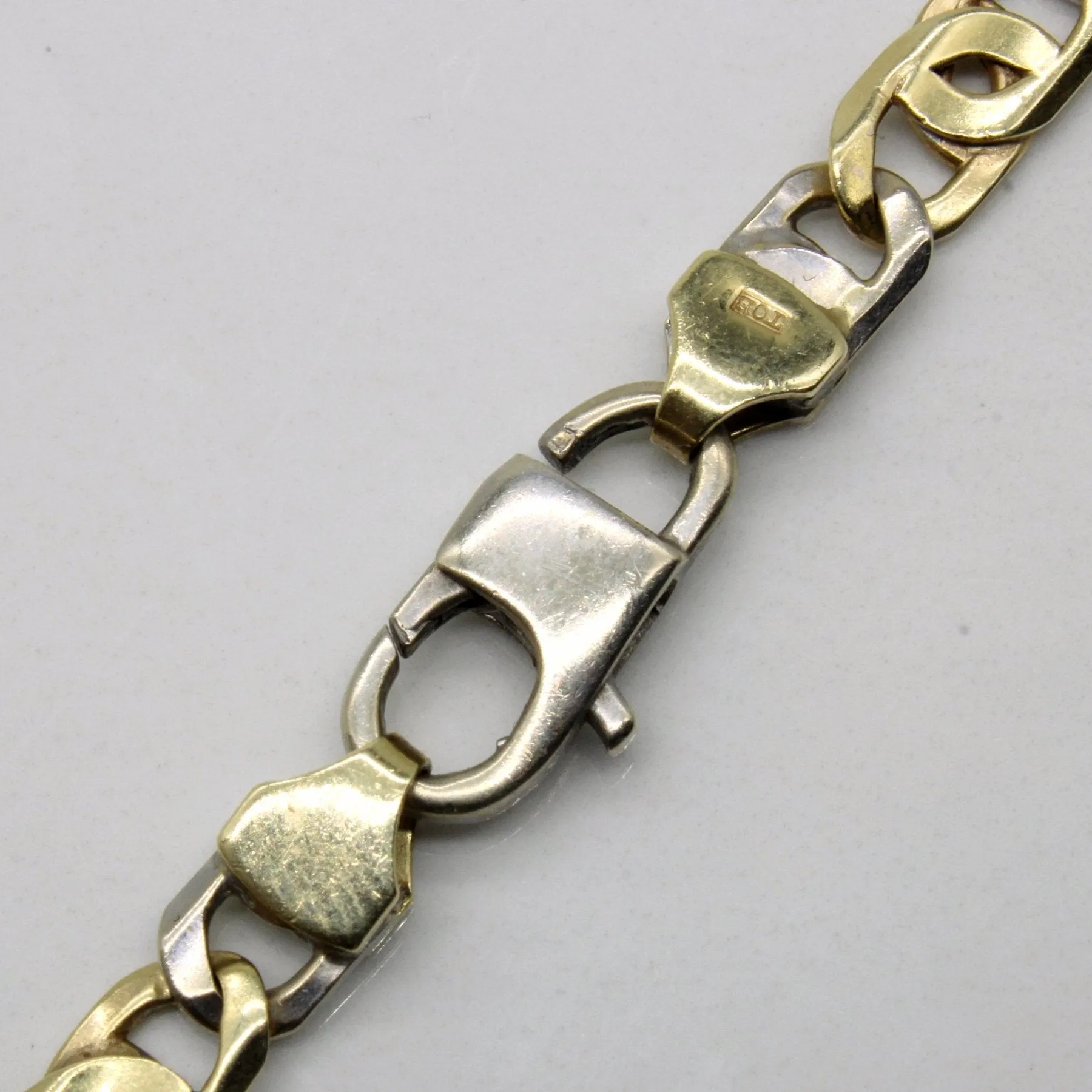 10k Two Tone Gold Anchor Link Chain | 26" |