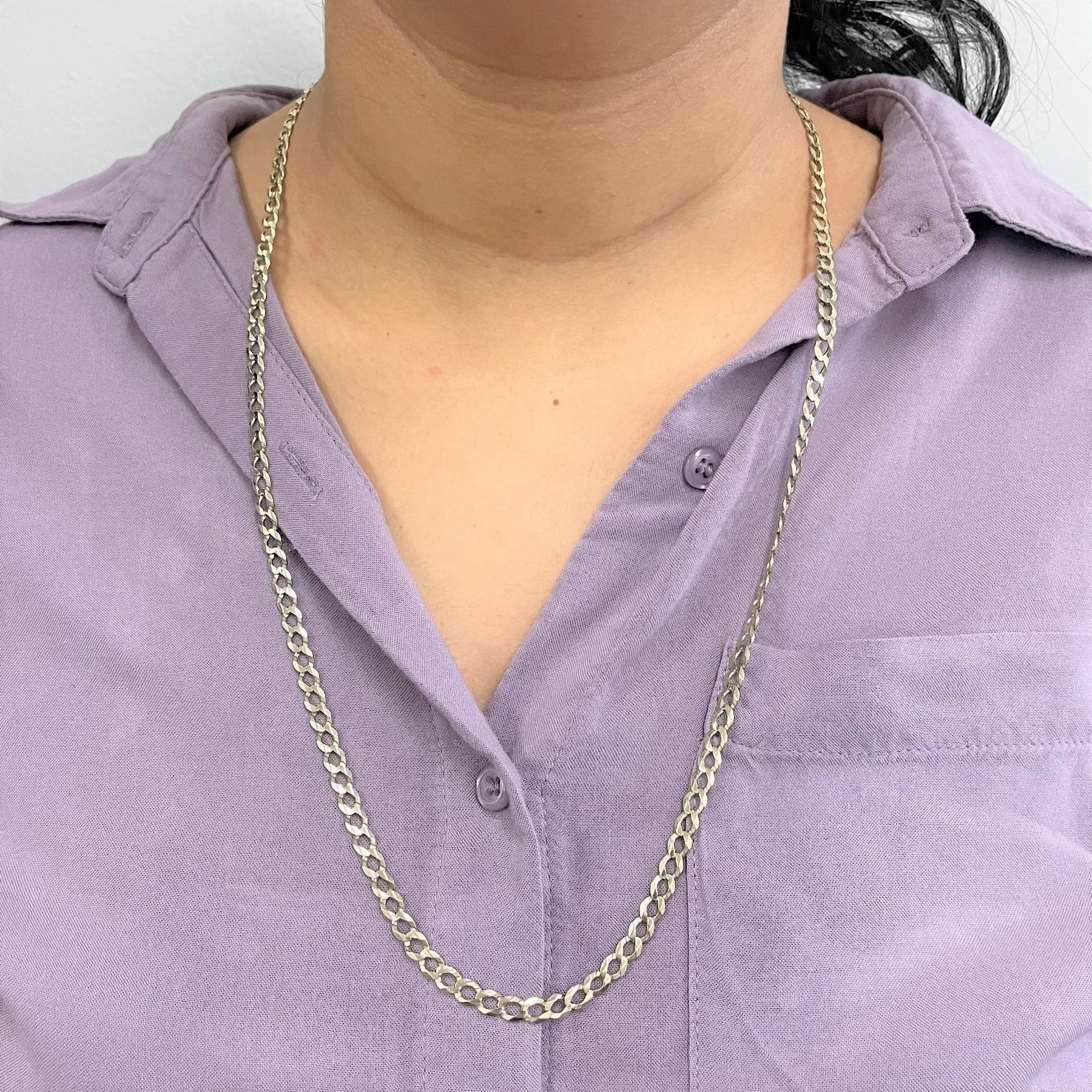 10k White Gold Cuban Chain | 26" |