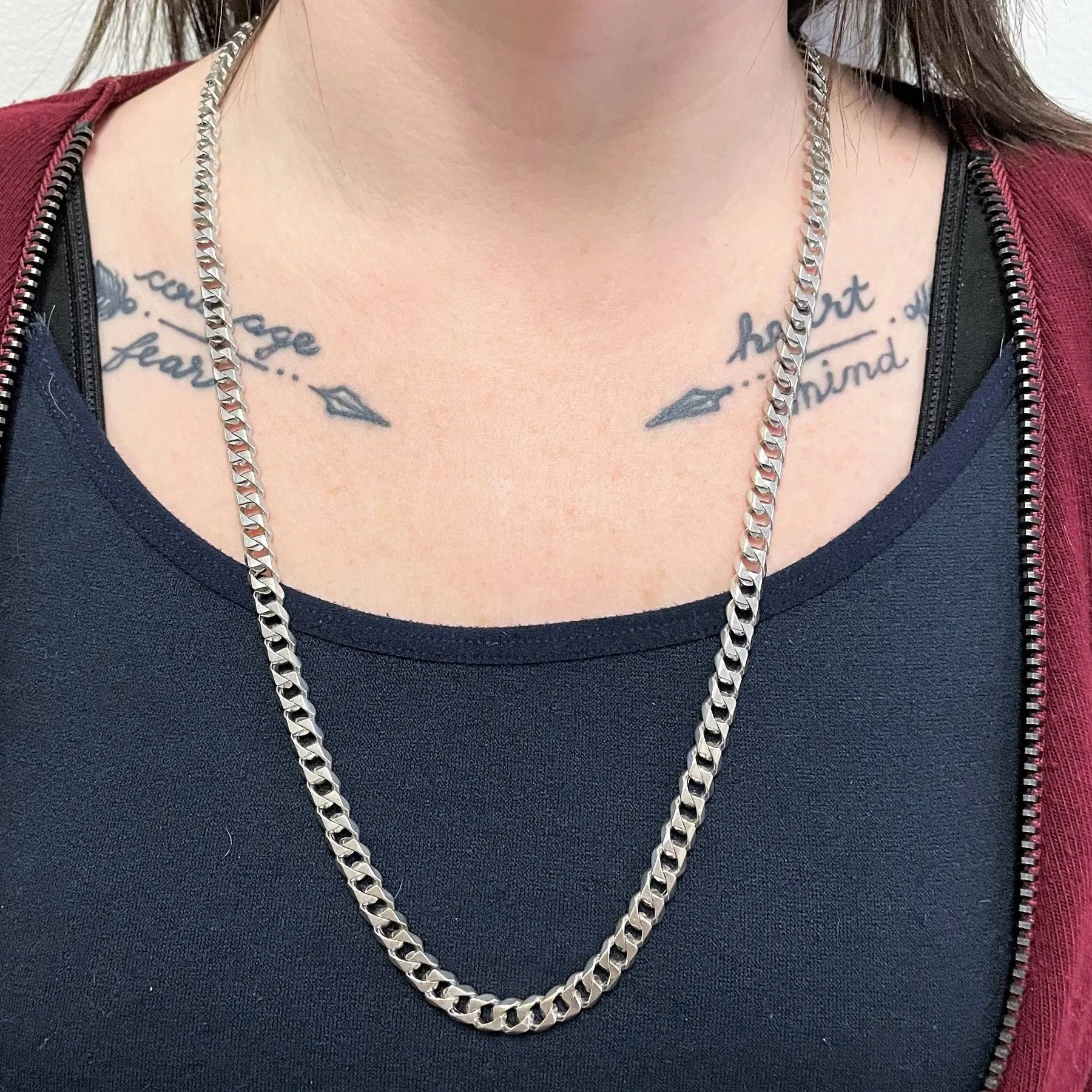 10k White Gold Heavy Curb Chain | 26" |