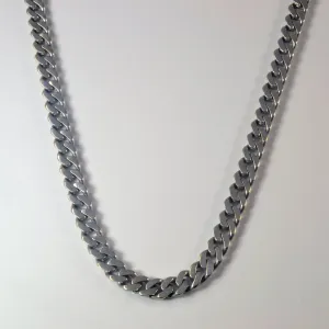 10k White Gold Heavy Curb Chain | 26" |