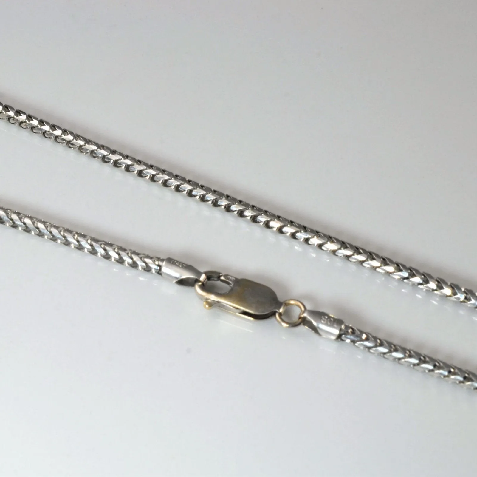 10k White Gold Rounded Wheat Chain | 26" |
