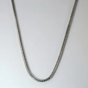 10k White Gold Rounded Wheat Chain | 26" |