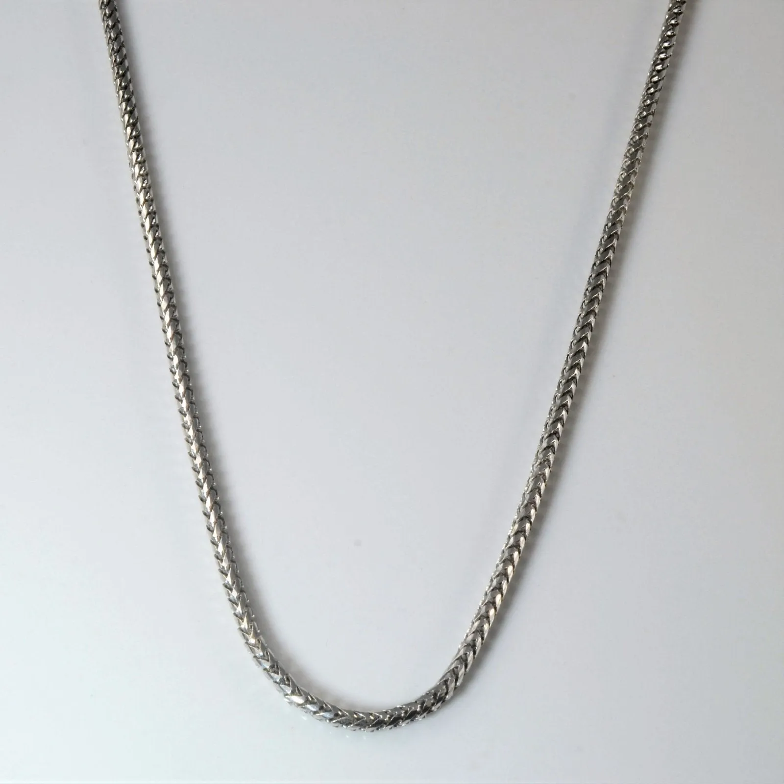 10k White Gold Rounded Wheat Chain | 26" |