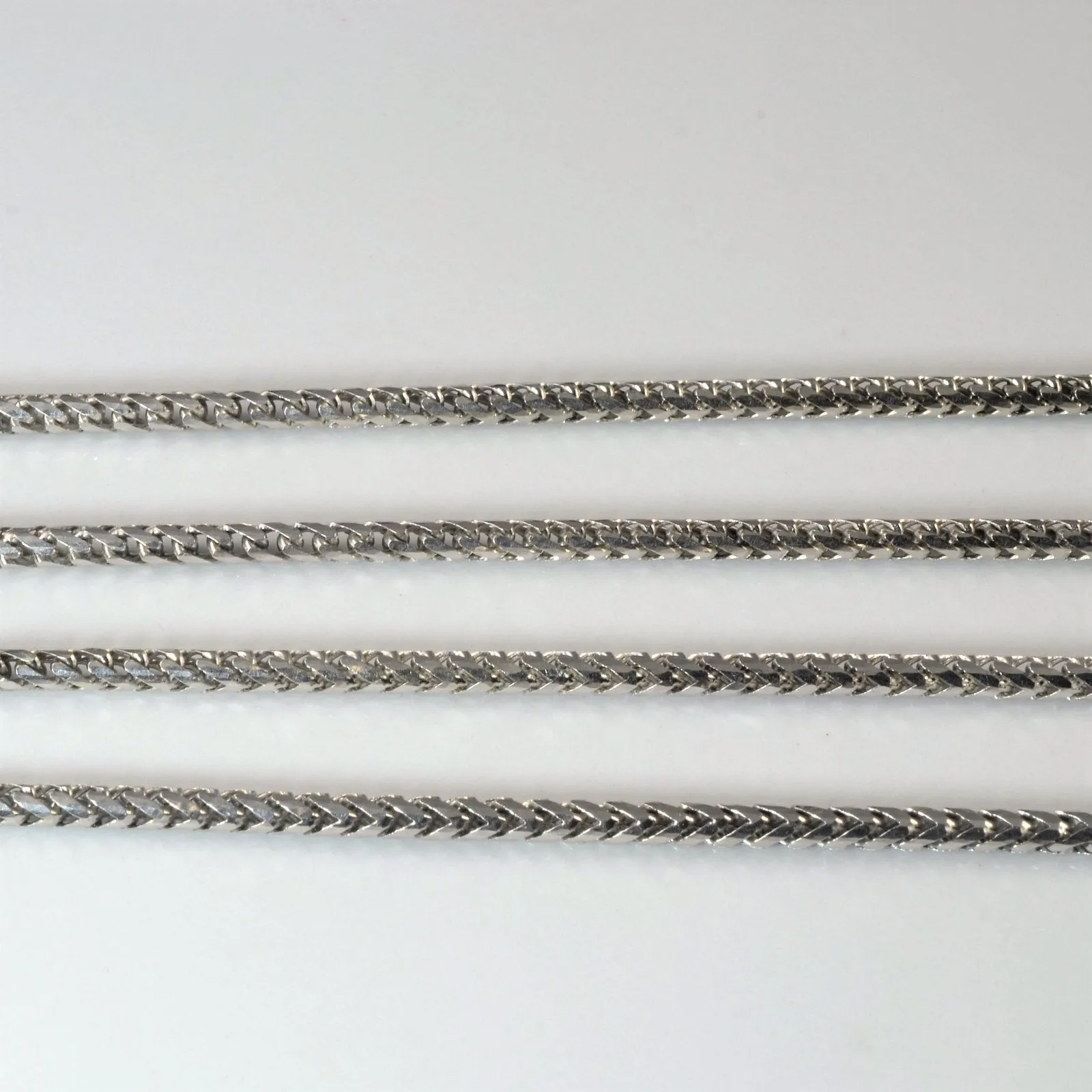 10k White Gold Rounded Wheat Chain | 26" |