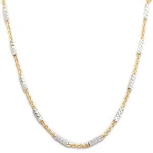 1.0mm Tube Chain in Two Tone Sterling Silver