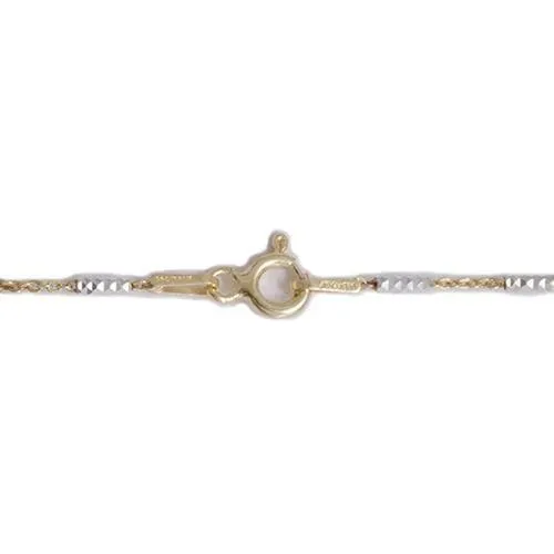 1.0mm Tube Chain in Two Tone Sterling Silver