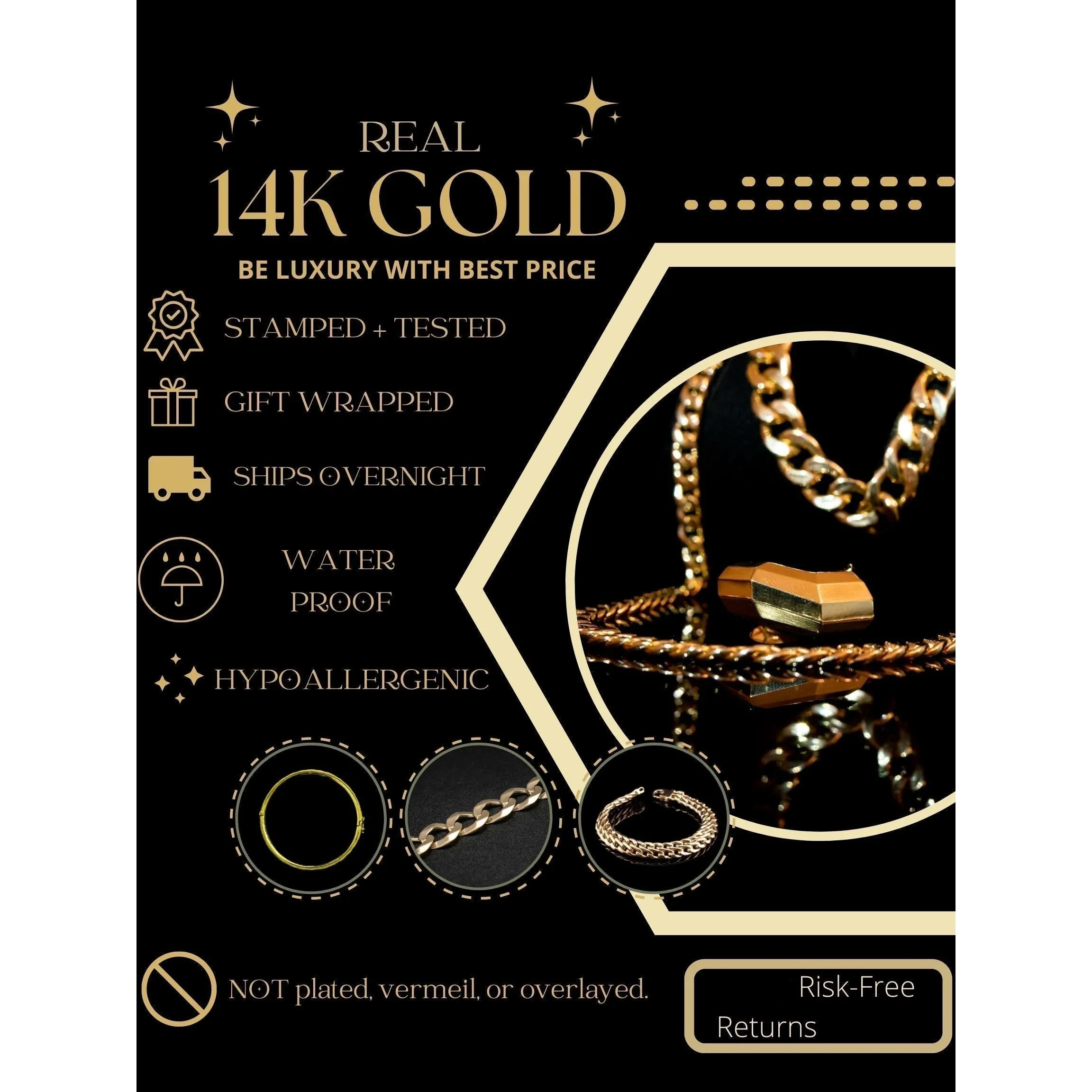 14K Solid Gold Miami Cuban link Chain 8 Inches 5.75-13.5 MM