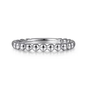 14K W Gold 1.6mm Beaded Stack Ring