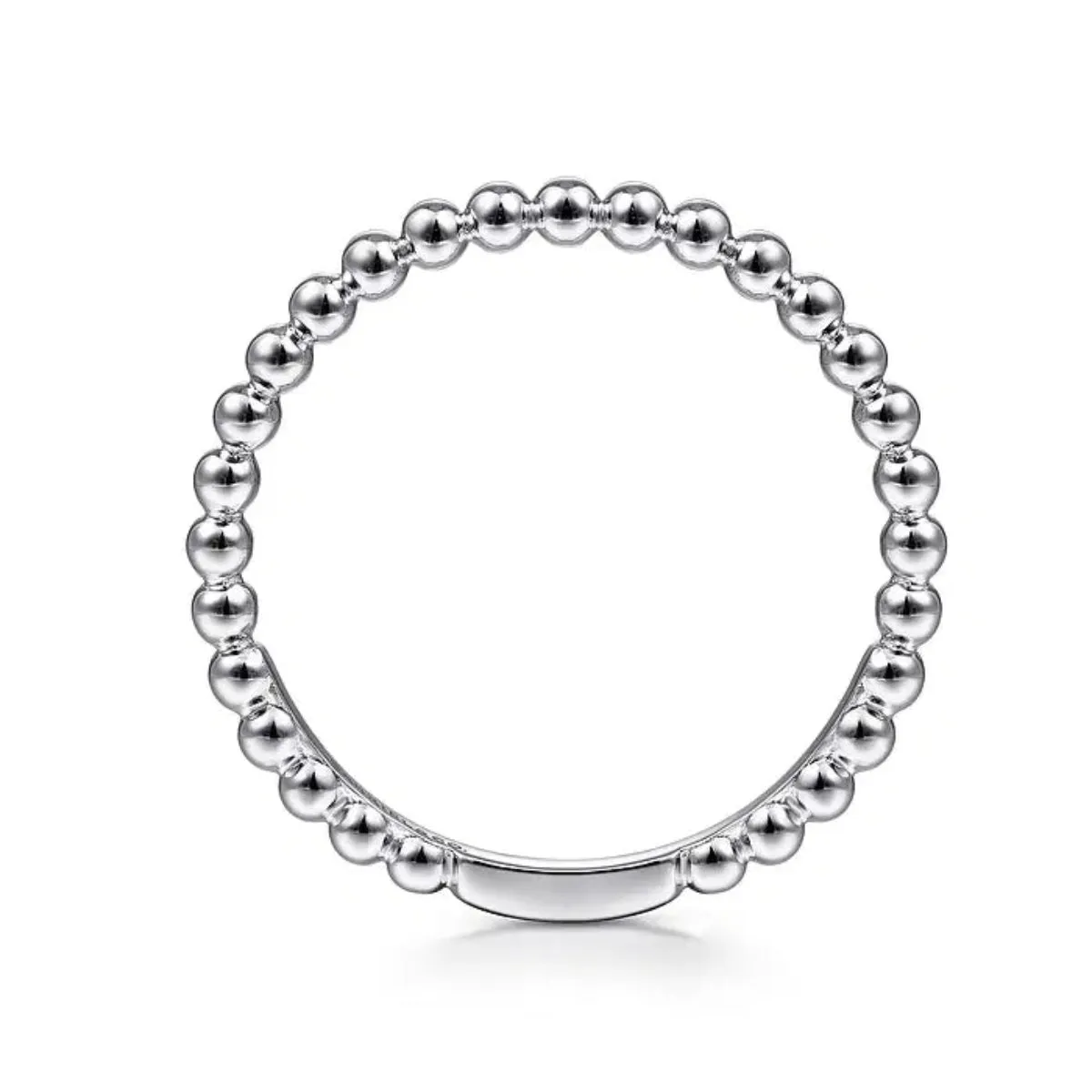 14K W Gold Beaded Stackable Ring