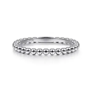 14K W Gold Beaded Stackable Ring