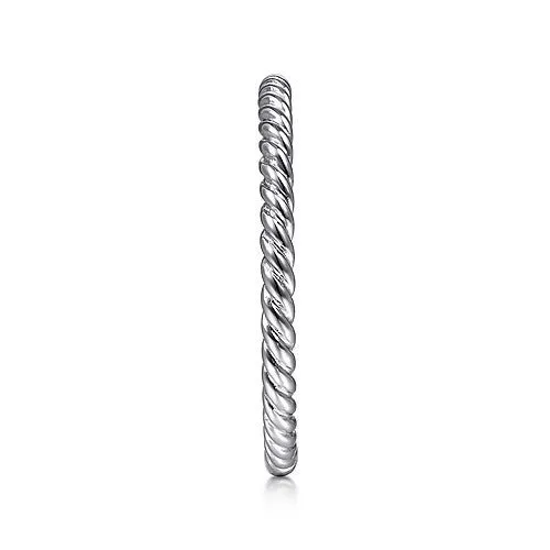 14K W Gold Twisted Rope Stackable Ring
