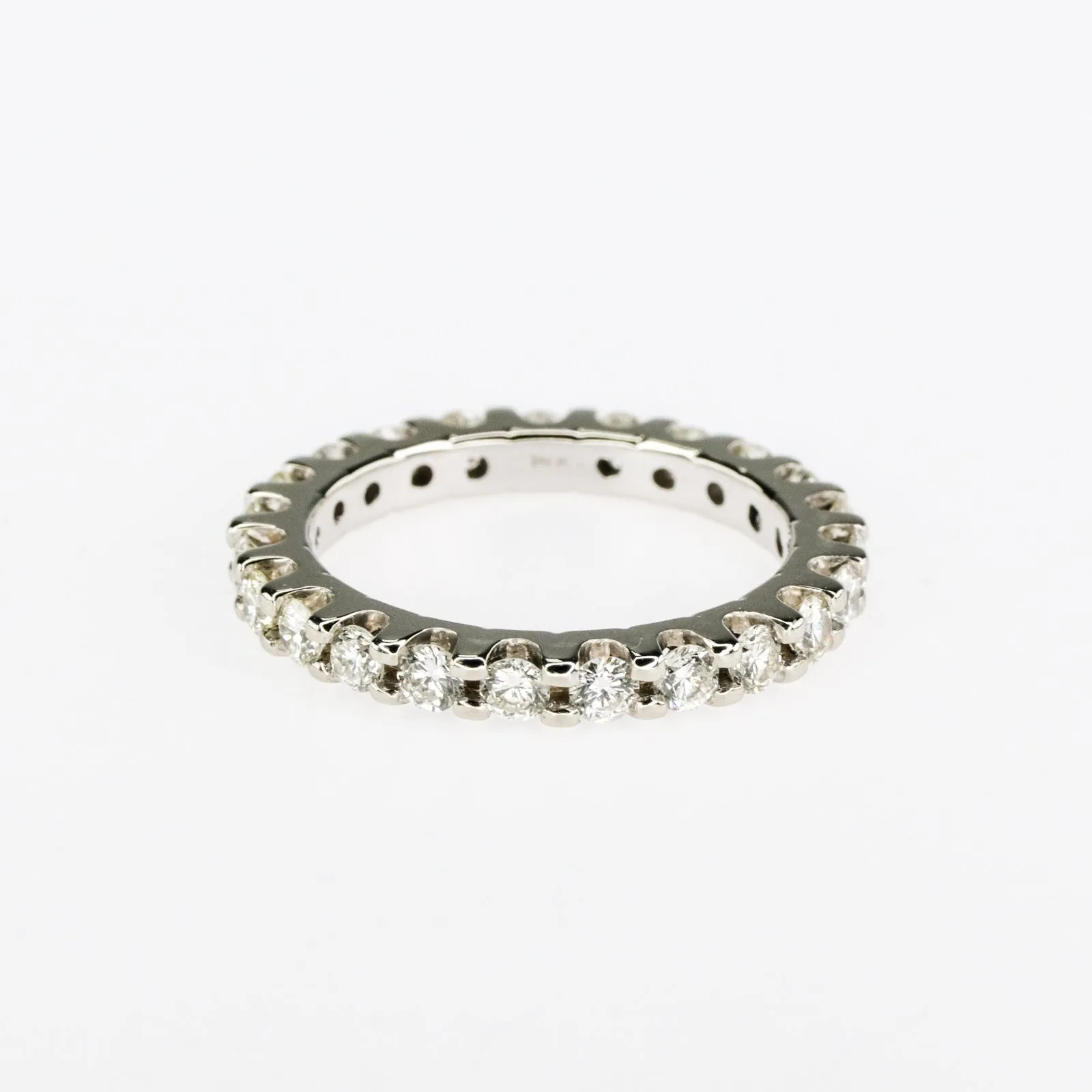 14K White Gold 1.10ctw Round Diamond Eternity Wedding Band Ring Size 5