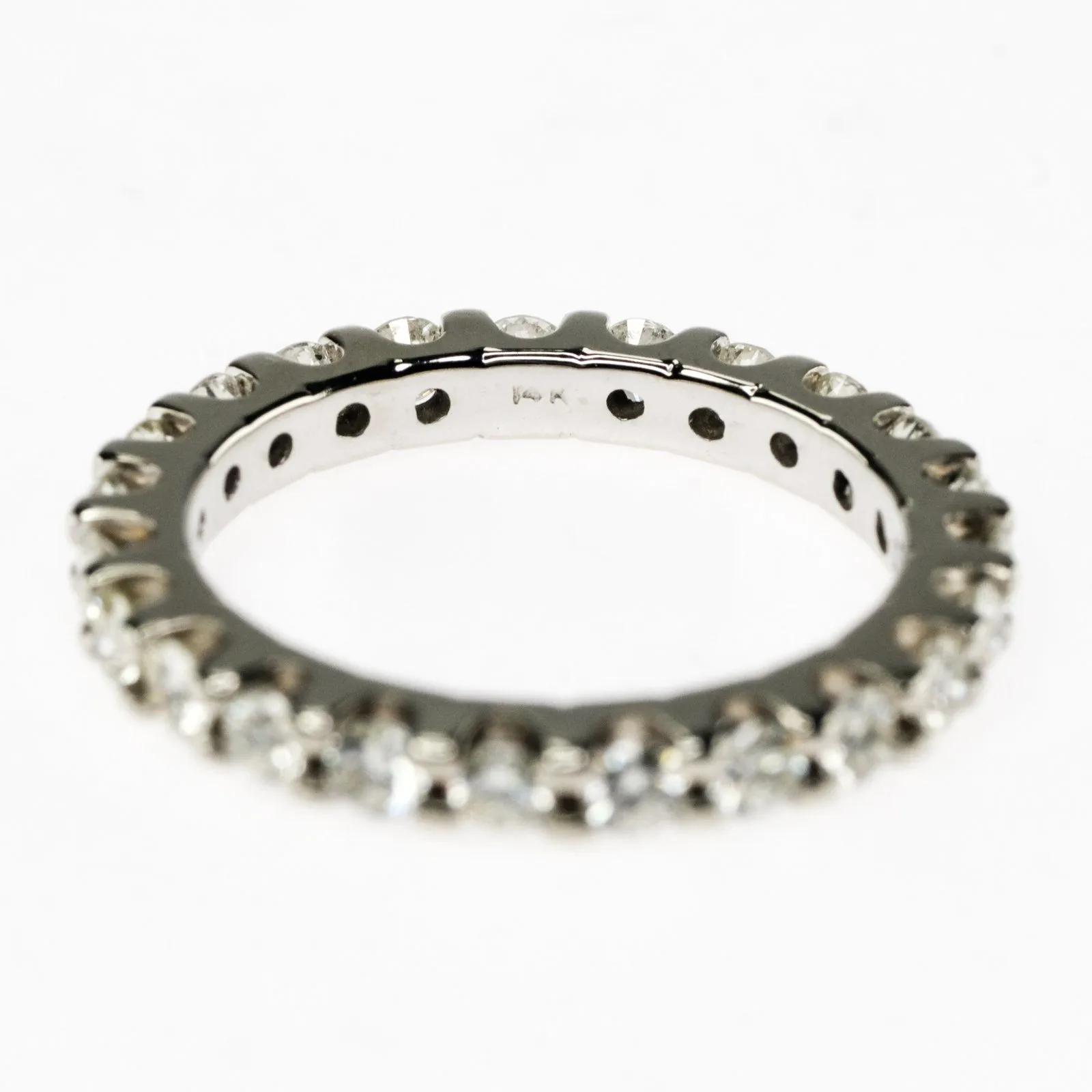 14K White Gold 1.10ctw Round Diamond Eternity Wedding Band Ring Size 5