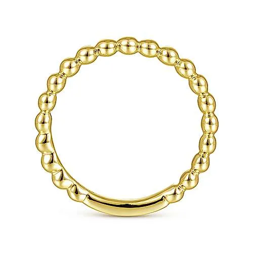 14K Y Gold 1.6mm Beaded Stack Ring