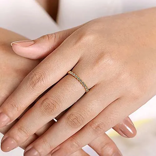 14K Y Gold 1.6mm Beaded Stack Ring