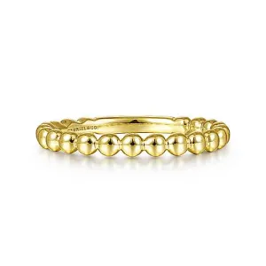 14K Y Gold 1.6mm Beaded Stack Ring
