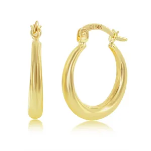 14K Y Gold 18mm Tapered Hoop Earrings