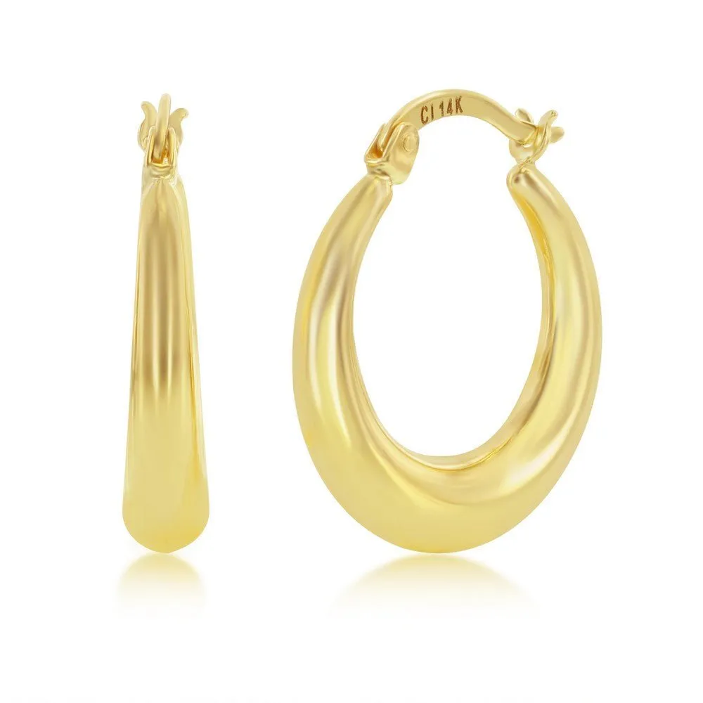 14K Y Gold 20mm Tapered Hoop Earrings