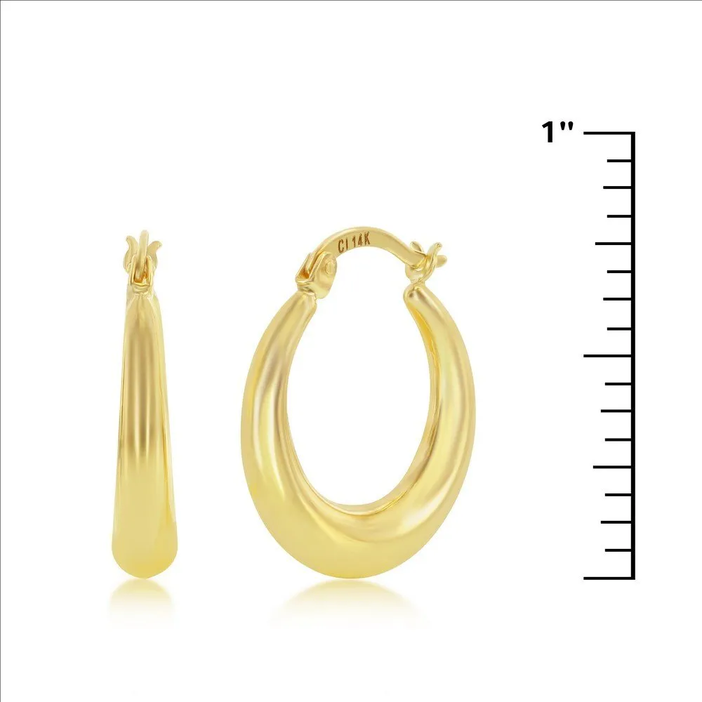 14K Y Gold 20mm Tapered Hoop Earrings