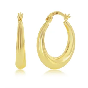 14K Y Gold 20mm Tapered Hoop Earrings