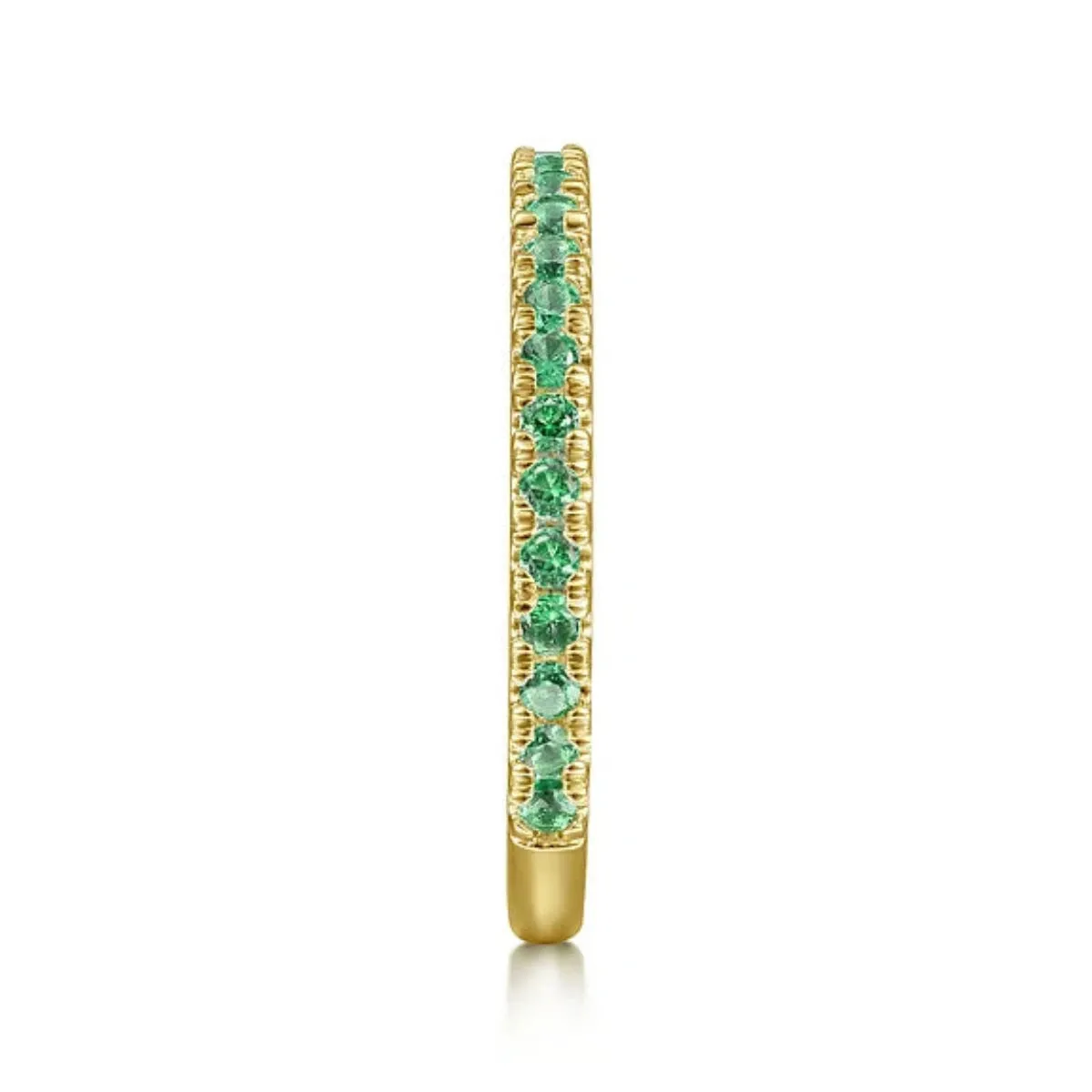 14K Y Gold 2mm 0.45ctw Emerald Band