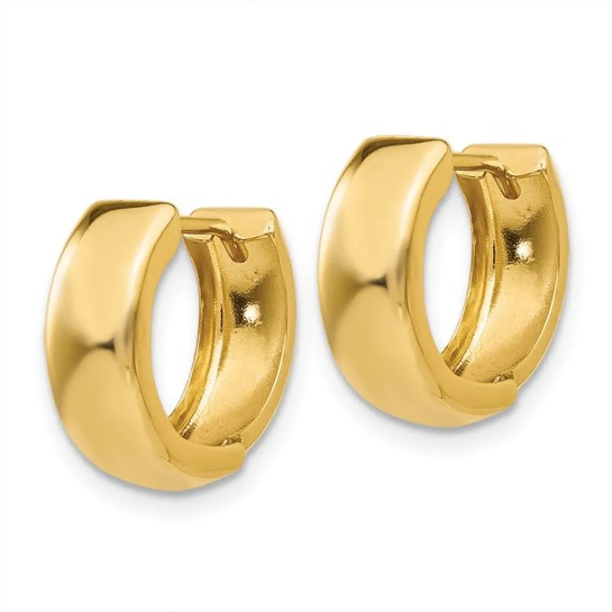 14K Y Gold 5mm Round Huggie Hoop Earrings