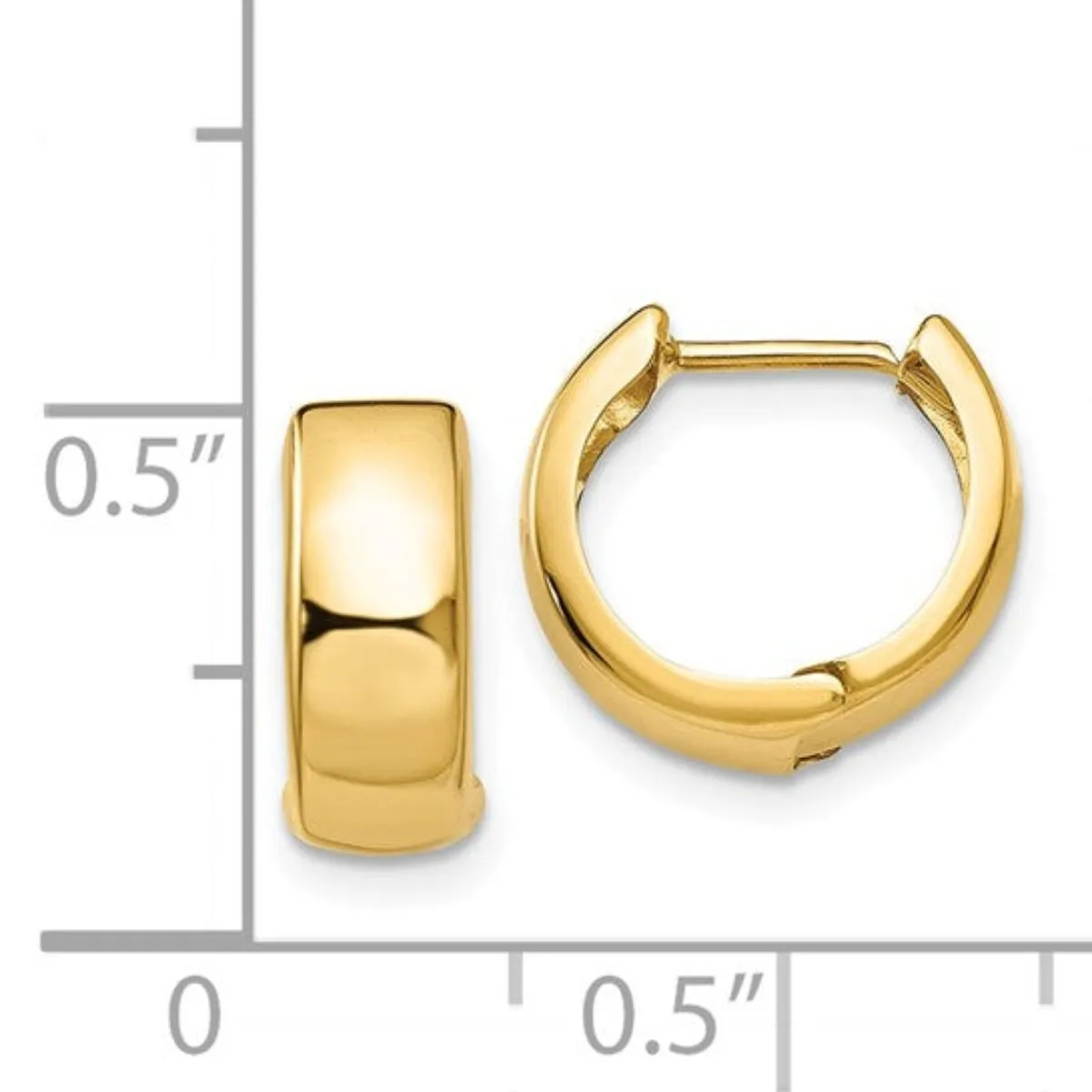 14K Y Gold 5mm Round Huggie Hoop Earrings