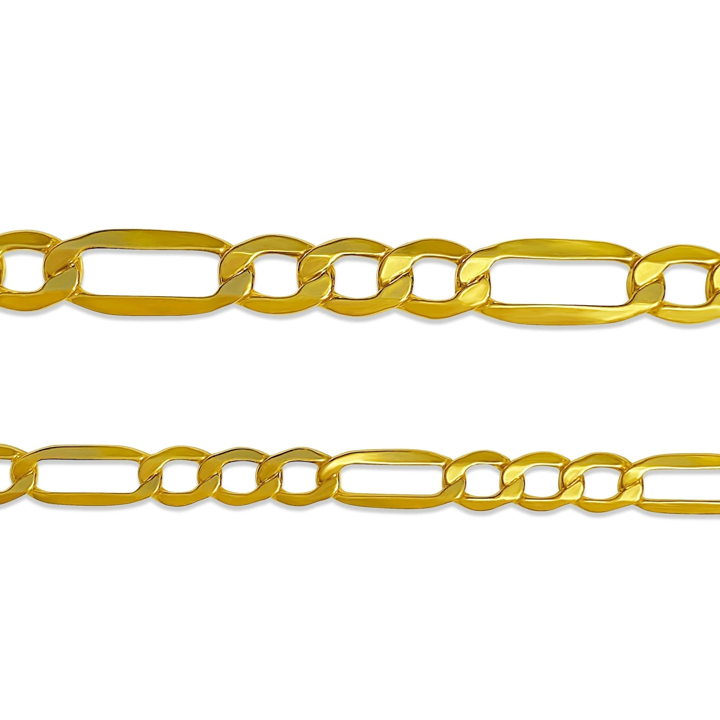 14K Yellow Gold Gold Figaro Chain Men's Necklace 19.5-24 Inches