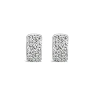 18CT WHITE GOLD DIAMOND SET "HUGGIE" CUFF EARRINGS