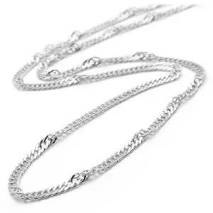 18" 1.5mm Singapore Chain in White Gold