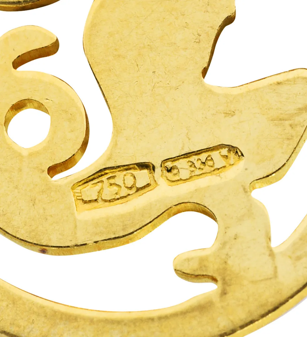 1970's Italian 18 Karat Yellow Gold Capricorn Zodiac Charm