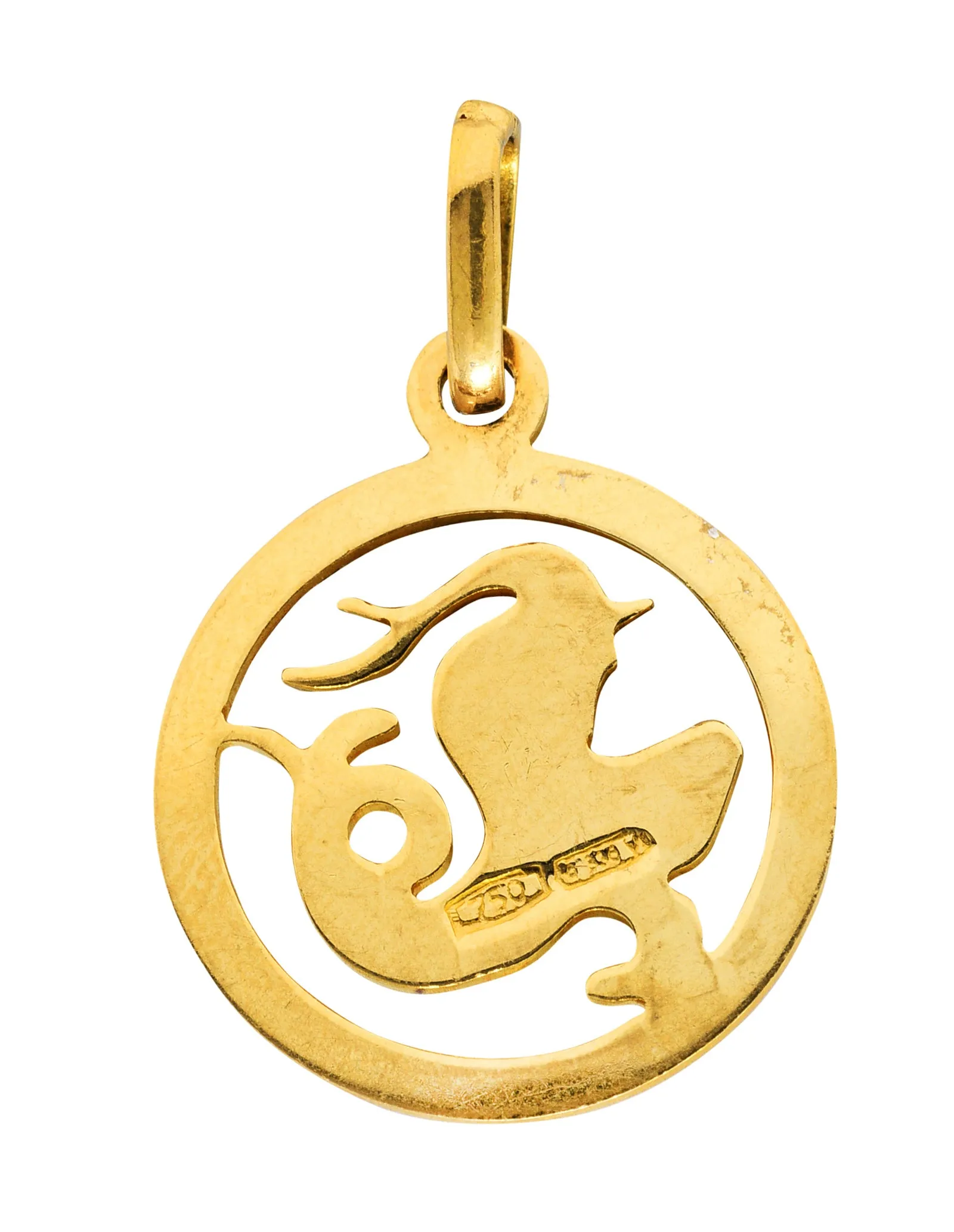 1970's Italian 18 Karat Yellow Gold Capricorn Zodiac Charm