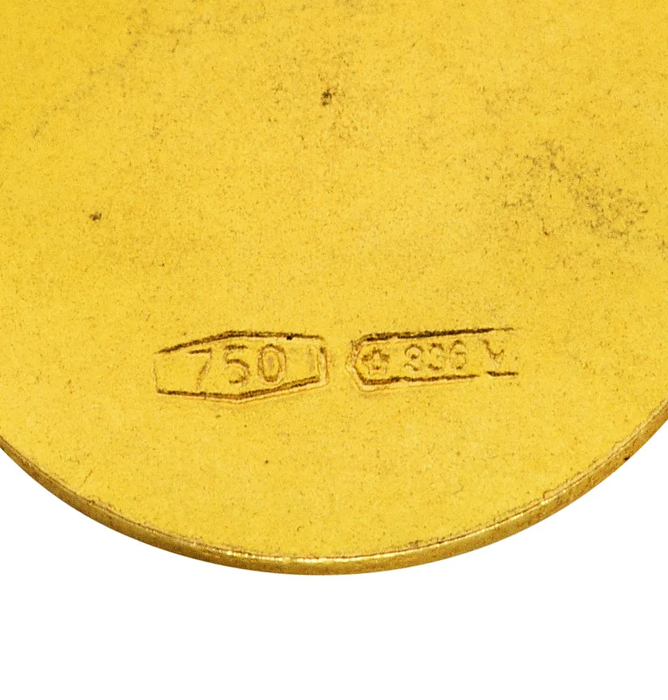 1970's Italian Vintage 18 Karat Yellow Gold Virgo Zodiac Charm