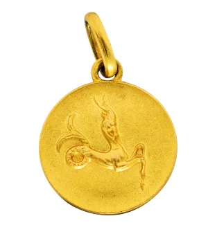 1970's Vintage 18 Karat Yellow Gold Capricorn Zodiac Charm